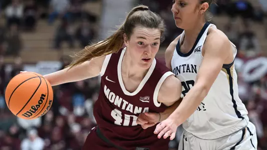 The Lady Griz play Montana State at Robin Selvig Court inside Dahlberg Arena on February 17, 2024 in Missoula, Montana.