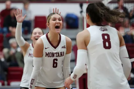 The Montana Grizzlies fall to the Weber State Wildcats 0-3 on Nov. 2, 2024, in Dahlberg Arena, Missoula, Montana.