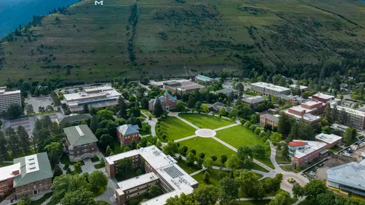 Campus is pictured from a drone’s perspective on June 27, 2023.