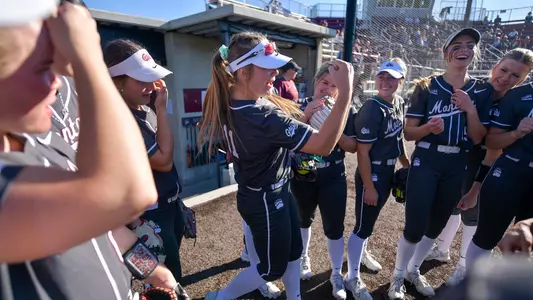 The Montana Grizzlies faced the Carroll College Saints in a college softball doubleheader at Grizzly Softball Field on October 8, 2023 in Missoula, Montana.