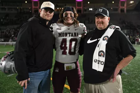 Cooper Barnum #40 of the Montana Grizzlies after the game against the Portland State Vikings at Hillsboro Stadium on November 11, 2023 in Hillsboro, Oregon.
