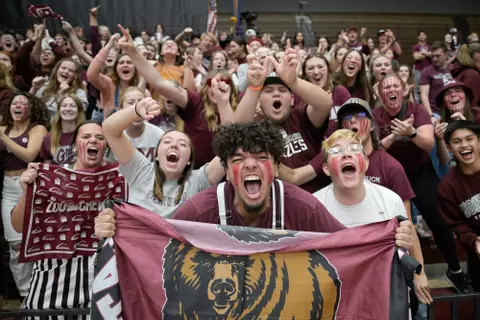 Montana beat Montana State in the first meeting of the Brawl of the Wild this season in three straight sets at Dahlberg Arena on September 29, 2023.