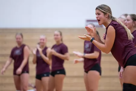Scenes from Montana’s first volleyball practice on August 8, 2024 at the Adams Center.