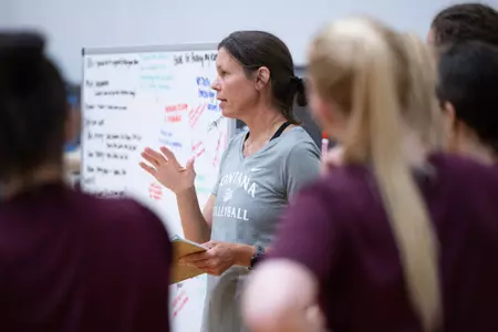 Scenes from Montana’s first volleyball practice on August 8, 2024 at the Adams Center.