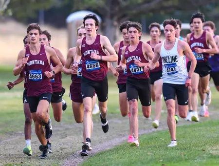 Griz Cross Country Races during a cross country meet at the University of Montana Golf Course in Missoula, Montana on Friday Sept. 20, 2024.