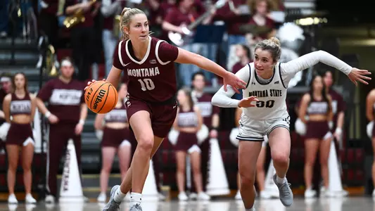The Montana Grizzlies play against Montana State at Robin Selvig Court inside Dahlberg Arena on January 25, 2025 in Missoula, Montana.