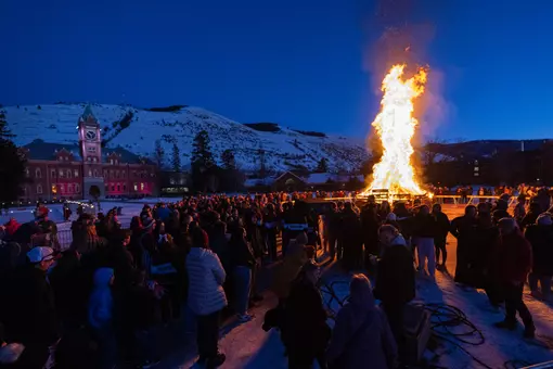 2025 Winter Pep Rally in-between the Griz-Cat basketball games, on the Oval and in the UC.