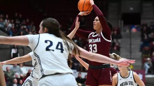 The Montana Grizzlies play against Montana State at Robin Selvig Court inside Dahlberg Arena on January 25, 2025 in Missoula, Montana.
