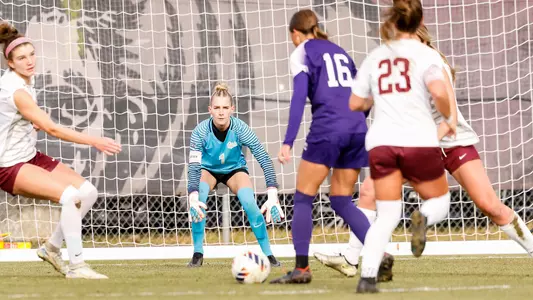 Montana defeats Weber State in the shootout after a 0-0 tie through the second overtime to claim the Big Sky Conference Championship at South Campus Stadium in Missoula, Montana, on November 9th, 2025.