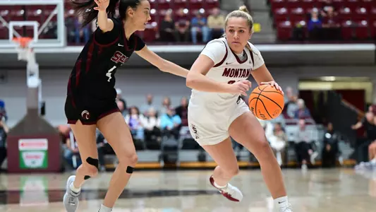 The Lady Griz plays against the Seattle Pacific Falcons at Dahlberg Arena on Tuesday, Nov. 4, 2025.