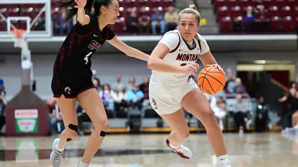 The Lady Griz plays against the Seattle Pacific Falcons at Dahlberg Arena on Tuesday, Nov. 4, 2025.