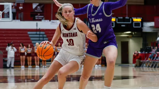 The Lady Griz played against the University of St. Thomas Tommies in Dahlberg Arena, in Missoula, MT, on December 6, 2025.