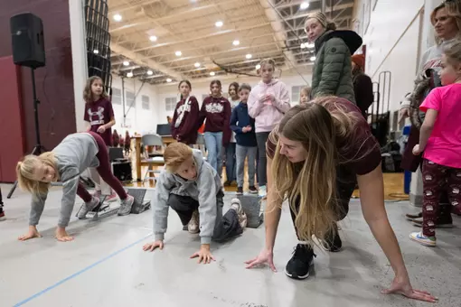 Prior to the Lady Griz basketball game, many of Montana's female student-athletes held a free youth clinic, as part of Montana's National Girls & Women In Sports Day celebration.