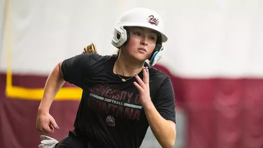 The Montana Softball team opens practice at the indoor practice facility on Jan. 11, 2025 in Missoula, Mont.