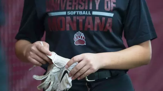 The Montana Softball team opens practice at the indoor practice facility on Jan. 11, 2025 in Missoula, Mont.