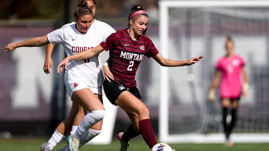 The University of Montana Grizzly soccer team defeats the Washington State Cougars at a home game in Missoula, Montana on September 21, 2025.