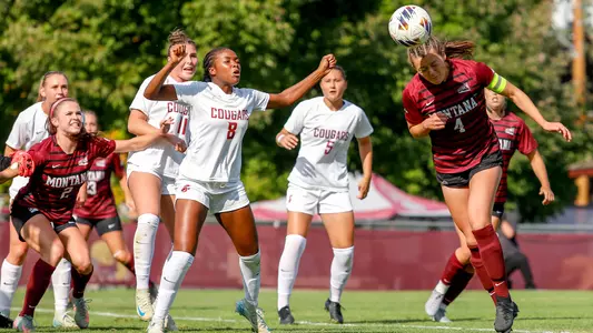 The University of Montana Grizzly soccer team defeats the Washington State Cougars at a home game in Missoula, Montana on September 21, 2025.