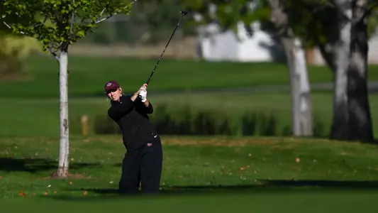 The University of Montana women’s tennis team play at Missoula Country Club golf course on Monday, Sept. 28, 2026.
