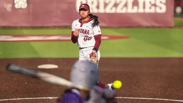 The University of Montana Grizzlies softball team takes on Carroll College in an exaction game, at the University of Montana, in Missoula.