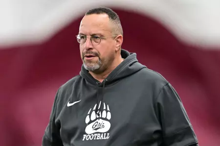 Montana Football practices on March 2, 2026 in the Indoor Practice Facility.