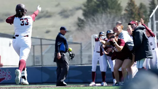 The University of Montana Grizzly softball team beats MSU Billings at a home game on April 3, 2026 in Missoula, MT.