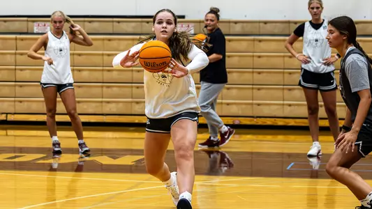 Scenes from the Lady Griz first practice in the WAG Gymnasium on Wednesday July 8, 2026, in Missoula, Mont.