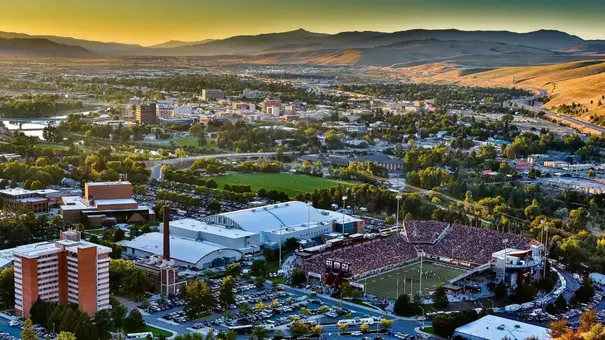 Missoula scenic from The M, overlooking Washington-Grizzly Stadium