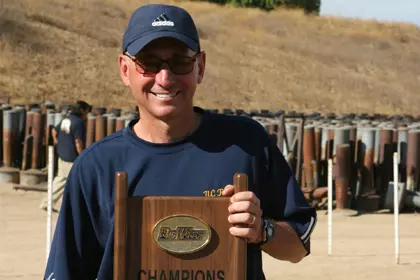 Coach Ray With 2009 Big West Championship Trophy