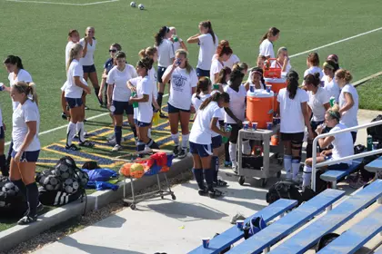 2010 Women's Soccer Team At Water Coolers