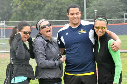Caleb Stuart and his mother and aunts