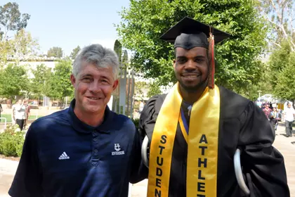 Elliott Berry and Coach Wooldridge, graduation