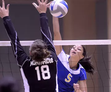 Volleyball's Late Rally Not Enough In 3-2 Loss At UC Davis Image