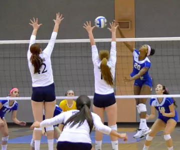 Volleyball Takes First Set From #25 Hawai'i But Falls, Three Sets To One Image