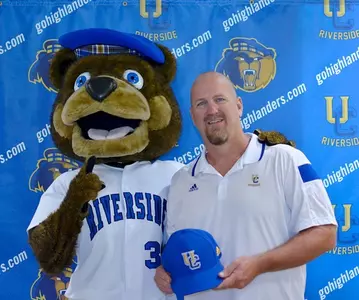 Troy Percival and Scotty Highlander (mascot)
