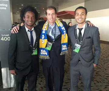 Michael Salazar, Tim Cupello, Norberto Ochoa at MLS SuperDraft