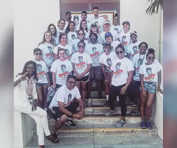 Tamica Smith Jones and Student Athletes at Bobby Bonds Day