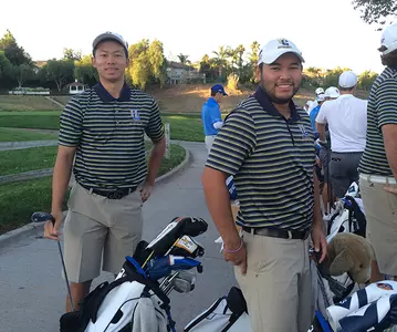 Brandon Tsujimoto Waiting By Golf Bags