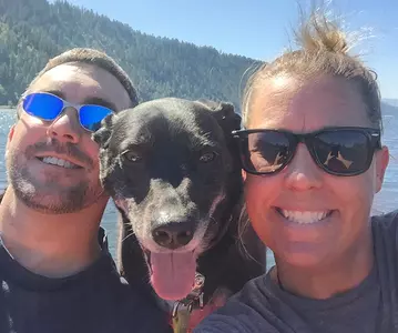 Lisa Jensen ('05) With Boyfriend and Dog