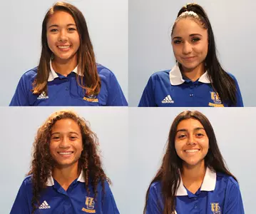 Amanda Roy, Ashley Web, Kyra Taylor and Miah Conde All Conference Brady Bunch Squares