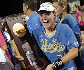 Assistant Softball Coach Megan Langenfeld as a player at UCLA National Championship