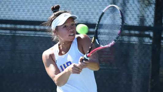 Tia Elpusan at the 2021 Big West Tennis Championships quarterfinals.