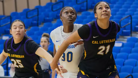 Dieynaba Sylla rebounds vs Cal Lutheran