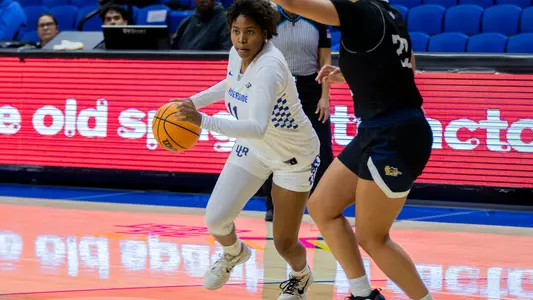 Jayda Cobbs drives against UCI