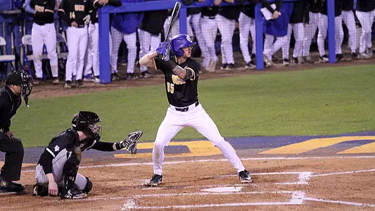 Griffin Harrison at bat against Utah Valley Opening Day