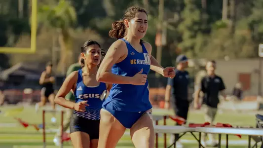 Sophia Budd runs for UC Riverside Track & Field at the 2025 RCC Invitational in Riverside, California