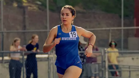 Isabella Carranza runs for UC Riverside Track & Field at the 2025 RCC Invitational in Riverside, California