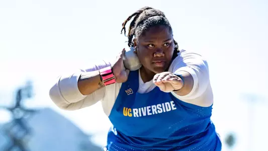 Melisa Toilolo competes for UC Riverside Track & Field at the 2024 Big West Track & Field Championships in San Luis Obispo, California