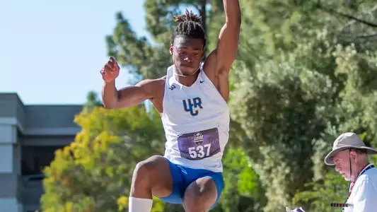Aaron Fruge competes for UC Riverside Track & Field at the 2024 Big West Track & Field Championships in San Luis Obispo, California