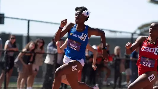 Rayikat Olukoju competes for UC Riverside Track & Field at the 2024 Big West Track & Field Championships in San Luis Obispo, California
