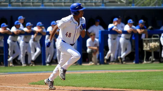 David Gibbs runs to first against UNLV
